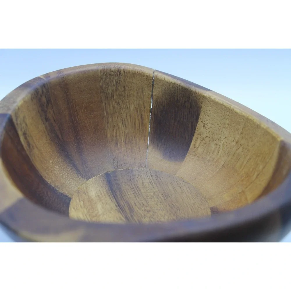 Nambe Yaro (no stamp) Acacia Wood Individual Salad Bowl Set Of 4